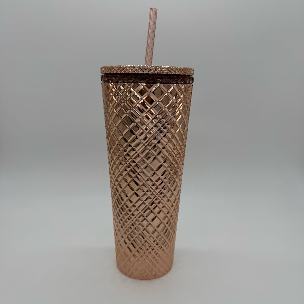 Starbucks 2023 Winter Holiday Jeweled 24oz Tumbler Cold Cup - Rose Gold - Picture 6 of 9